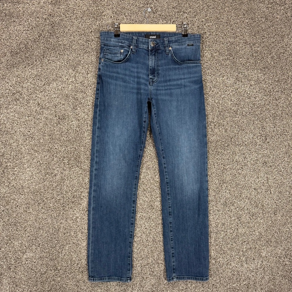 Mavi Zach Jeans Mens 31/32 (Fits 31/31) Dark Blue Denim Straight Leg Stretch